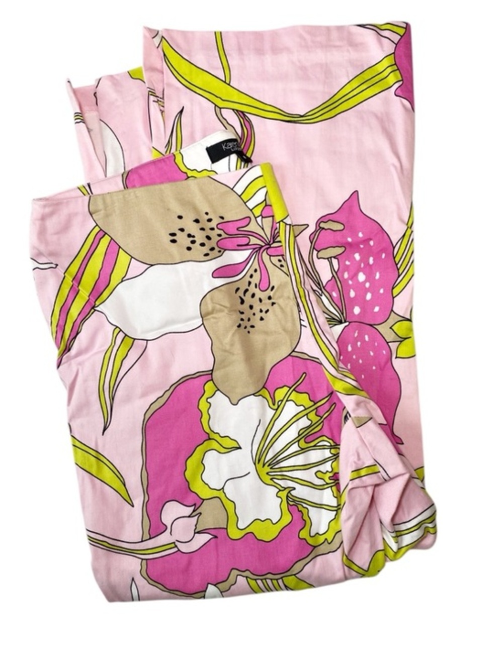 Karen Kane Lifestyle Pink Abstract Floral Capri Pants Y2K Retro Bold Print